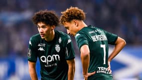Maghnes Akliouche et Eliesse Ben Seghir pendant un match de l'AS Monaco, décembre 2024