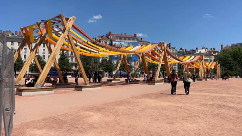 Tissage urbain sur la place Bellecour (photo d'illustration).