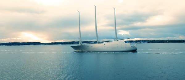 It is the largest sailing boat in the world.  Created by Philip Stark, it was commissioned by Russian billionaire Andrei Melnishenko for 425 million.