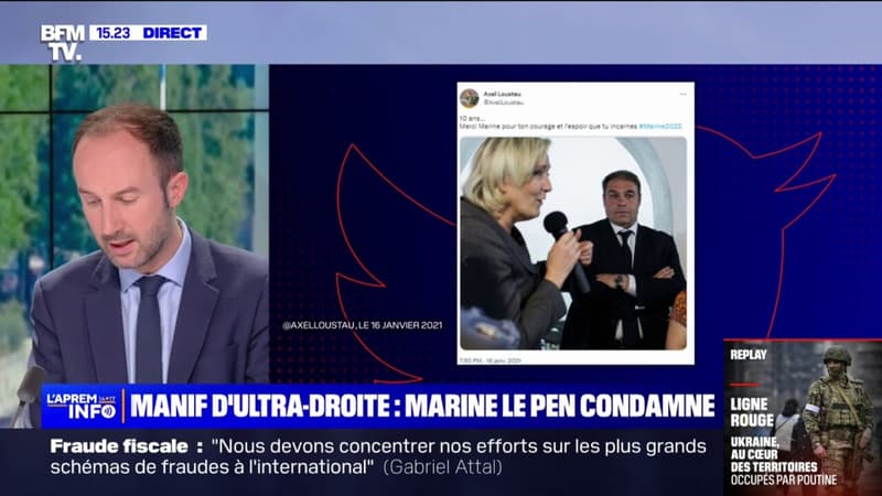 Marine Le Pen se désolidarise des 2 ex-membres du RN, présents dans la manifestation de l'ultra-droite