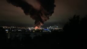 Un important panache de fumée s'échappe de l'incendie de l'usine Lubrizol de Rouen, classée Seveso - Témoins BFMTV