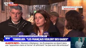 Consultations à Matignon: "Ils sont responsables de ne pas vouloir lâcher le pouvoir", déclare Marine Tondelier à la sortie de la réunion