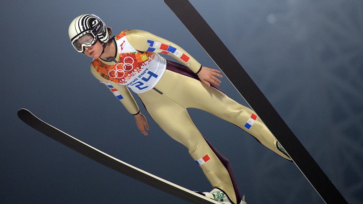 Coline Mattel lors des Jeux d'hiver de Sotchi en 2014 Coline Mattel lors des Jeux d'hiver de Sotchi en 2014