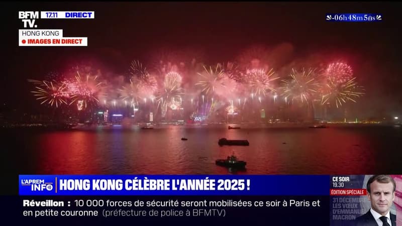 Hong Kong passe en 2025: les images du feu d'artifice