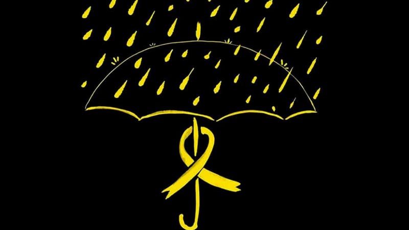 Le parapluie et le ruban jaune, symboles de la mobilisation des prodémocrates à Hong Kong.