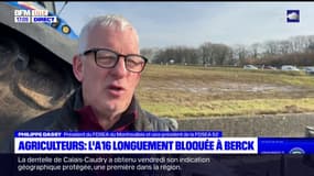 Agriculteurs: l'A16 bloquée à Berck
