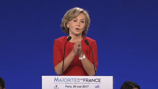 Valérie Pécresse lors du meeting LR de samedi à Paris.