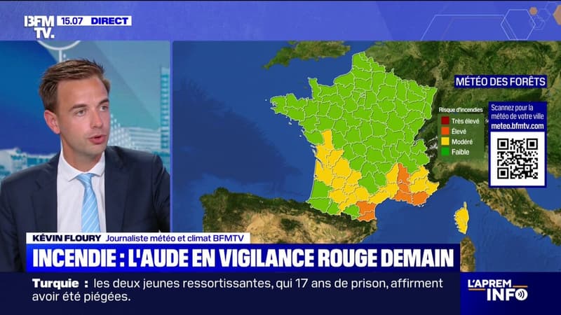 Feux de forêt: l'Aude placé en vigilance rouge pour la journée de mardi