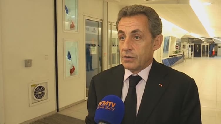 Nicolas Sarkozy depuis le siège des Républicains lundi 14 septembre.