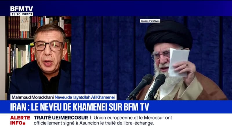 "Je dénonce les paroles et les actions de mon oncle Ali Khamenei": Mahmoud Moradkhani, neveu du guide suprême iranien, est l'invité de BFMTV. Il revient sur les révoltes en Iran