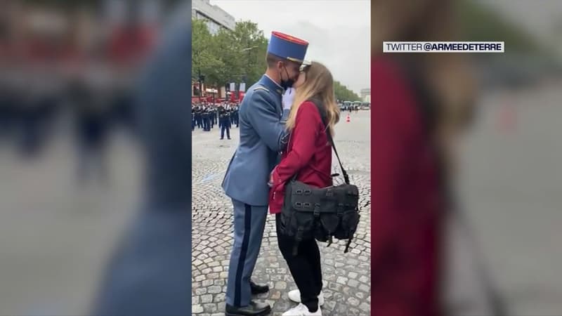 Un militaire a fait sa demande en mariage sur les Champs-Élysées avant le défilé du 14 juillet 2021.