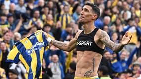 L'émotion d'Angel Di Maria, buteur pour son retour à Rosario Central le 12 juillet 2025
