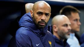 Thierry Henry lors du match des Bleuets contre les Etats-Unis en amical, le 25 mars 2024