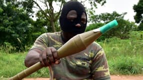 Un soldat mutin, le 15 mai 2017 à Bouaké en Côte d'Ivoire