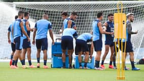 Les joueurs de l'OM à l'entraînement, le 13 août 2020