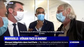 Les images de l'échange entre Didier Raoult et Olivier Véran à Marseille