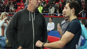 Renaud Lavillenie avec son entraineur Philippe d'Encausse