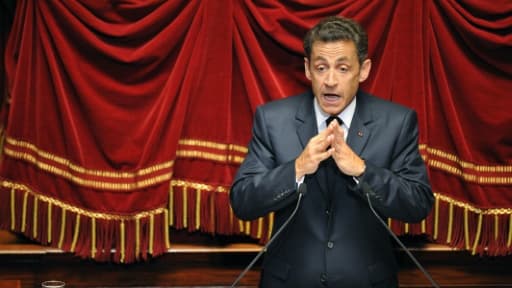 Sarkozy lors de son discours Nicolas Sarkozy devant le Parlement réuni en Congrès le 22 juin 2009 à Versailles
