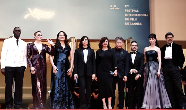 Le jury de Cannes 2024, le 14 mai 2024, avant la cérémonie d'ouverture.