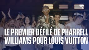 Les images du premier défilé de Pharrell Williams pour Louis Vuitton sur le Pont-Neuf à Paris