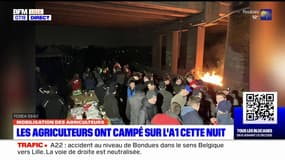 Les agriculteurs ont campé sur l'A1 dans la nuit de jeudi à vendredi