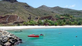 Baie et plage de Hakahau, capitale de l'île de Ua Pou dans l'archipel des Marquises, Polynésie française, 13 novembre 2023.