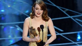 Emma Stone récompensée par l'Oscar de la Meilleure actrice dans "La La Land", le 26 février 2017