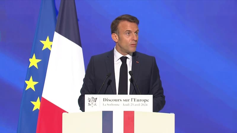 Emmanuel Macron à La Sorbonne le 25 avril 2024 