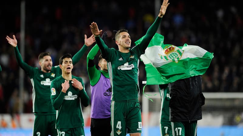 La joie des joueurs du Betis à l'issue du derby sévillan