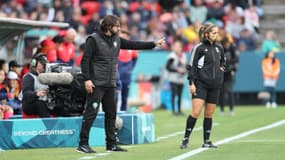 Reynald Pedros lors du match Corée du Sud-Maroc (0-1, Coupe du monde), le 30 juillet 2024
