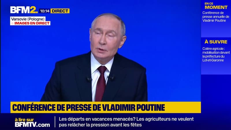 Ukraine: Vladimir Poutine "persuadé" de nouveaux "succès" de l'armée russe "avant la fin de cette année"