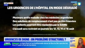 Digne-les-Bains: les urgences tournent au ralenti en raison du manque de médecins urgentistes
