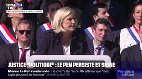 Meeting RN: Marine Le Pen dénonce "une décision politique" après sa condamnation