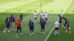 L'équipe de France à l'entraînement, à Budapest le 24 juin 2021