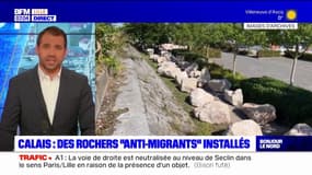 Calais: des rochers "anti-migrants" installés