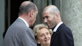 Jacques Chirac, Bernadette Chirac et Zinedine Zidane en 2006
