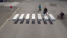 Un effet d'optique qui inciterait davantage les automobilistes à ralentir à l'approche d'un passage piéton