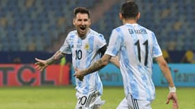 Lionel Messi et Angel Di Maria avec l'Argentine à la Copa America