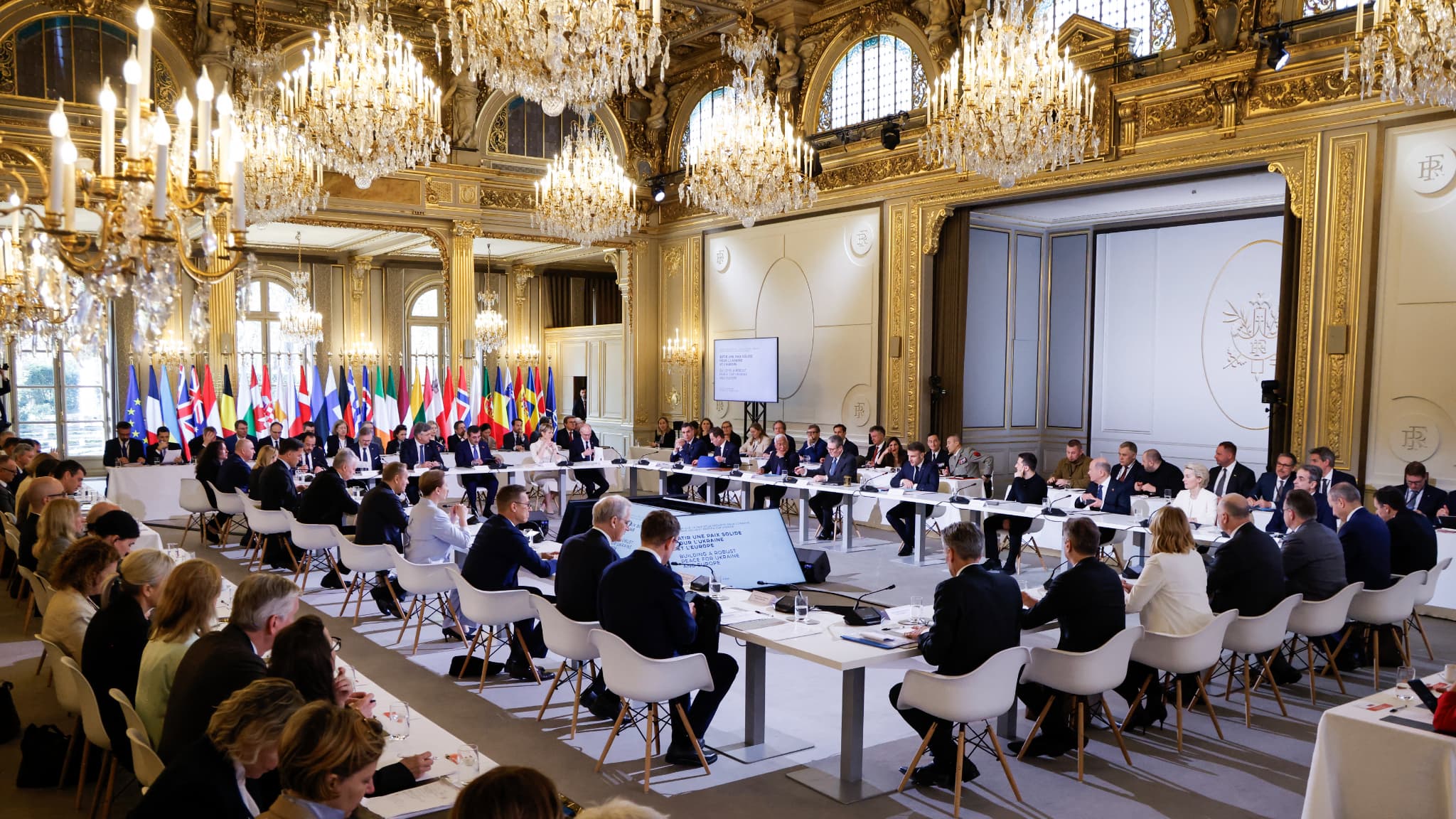 Le sommet des pays alliés de l'Ukraine à l'Élysée, le 27 mars 2025 Le sommet des pays alliés de l'Ukraine à l'Élysée, le 27 mars 2025