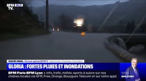 Tempête Gloria: la route est inondée à Saint-Arnac dans les Pyrénées-OrientalesTempête Gloria: la route est inondée à Saint-Arnac dans les Pyrénées-Orientales