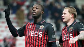 Nicolas Pépé avec Melvin Bard à Nice, janvier 2023