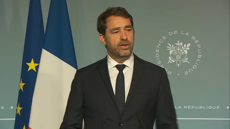 Christophe Castaner en conférence de presse, le 3 mai.
