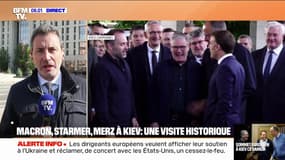 "Une visite historique": Emmanuel Macron, Keir Starmer et Friedrich Merz en visite à Kiev