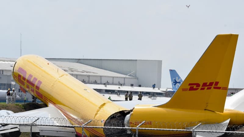 L'appareil, un Boeing-757 du groupe allemand DHL, a dérapé, a quitté la piste et s'est cassé en deux ce jeudi 7 avril 2022