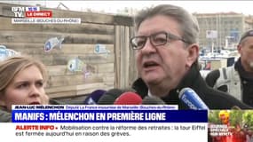 Jean-Luc Mélenchon sur la grève: "Même Madame Le Pen dit qu'il faut manifester, c'est un grand progrès"