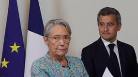 Élisabeth Borne et Gérald Darmanin le 17 juillet 2023 à Matignon
