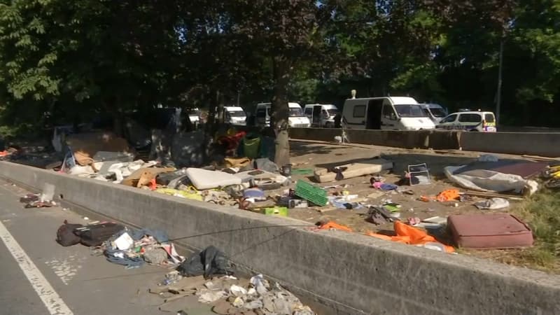 La colline du crack à Paris lors de la dernière évacuation.