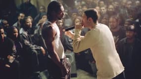Une scène du film "8 Mile" avec Nashawn Breedlove et Eminem