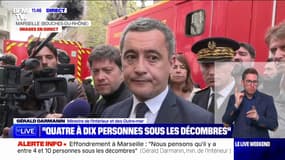 Effondrement à Marseille: Gérald Darmanin estime qu'il faudra encore "plusieurs heures" pour éteindre le feu sous les décombres