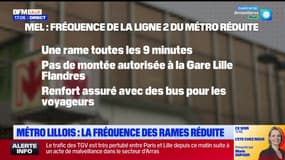 Métro lillois: la fréquence des rames réduite